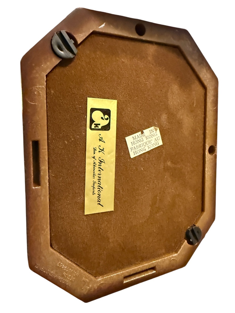vintage octagonal wood-finish photo frame features a classic portrait insert and - Picture 10 of 11